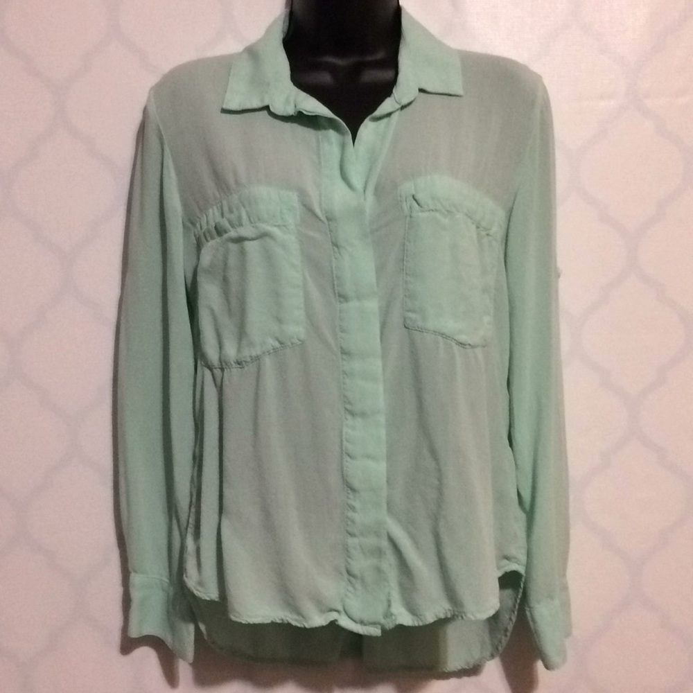 Cloth & Stone mint green button up size S